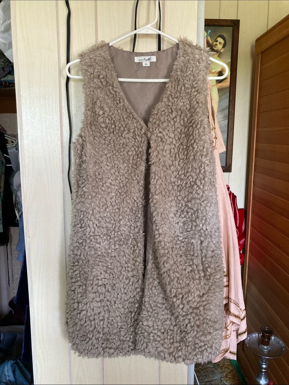 Simply Noelle Taupe Faux Shearling Vest